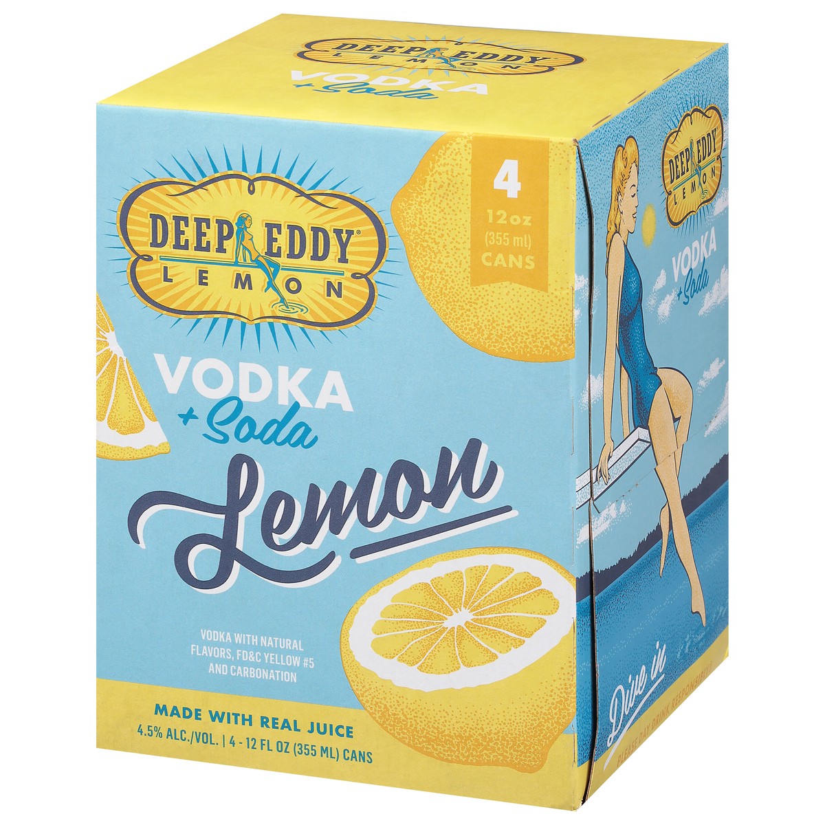 slide 8 of 9, Deep Eddy Lemon Vodka + Soda 4 - 12 fl oz Cans, 4 ct