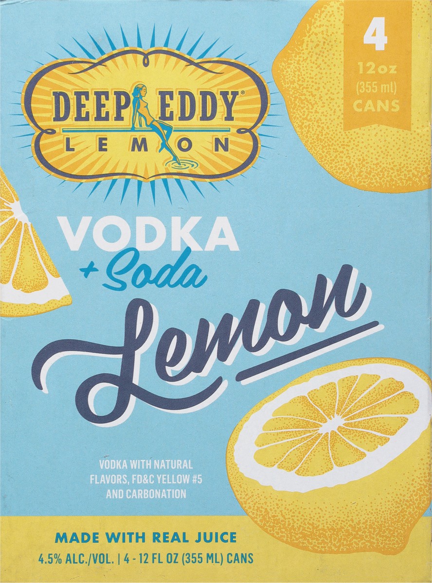 slide 5 of 9, Deep Eddy Lemon Vodka + Soda 4 - 12 fl oz Cans, 4 ct