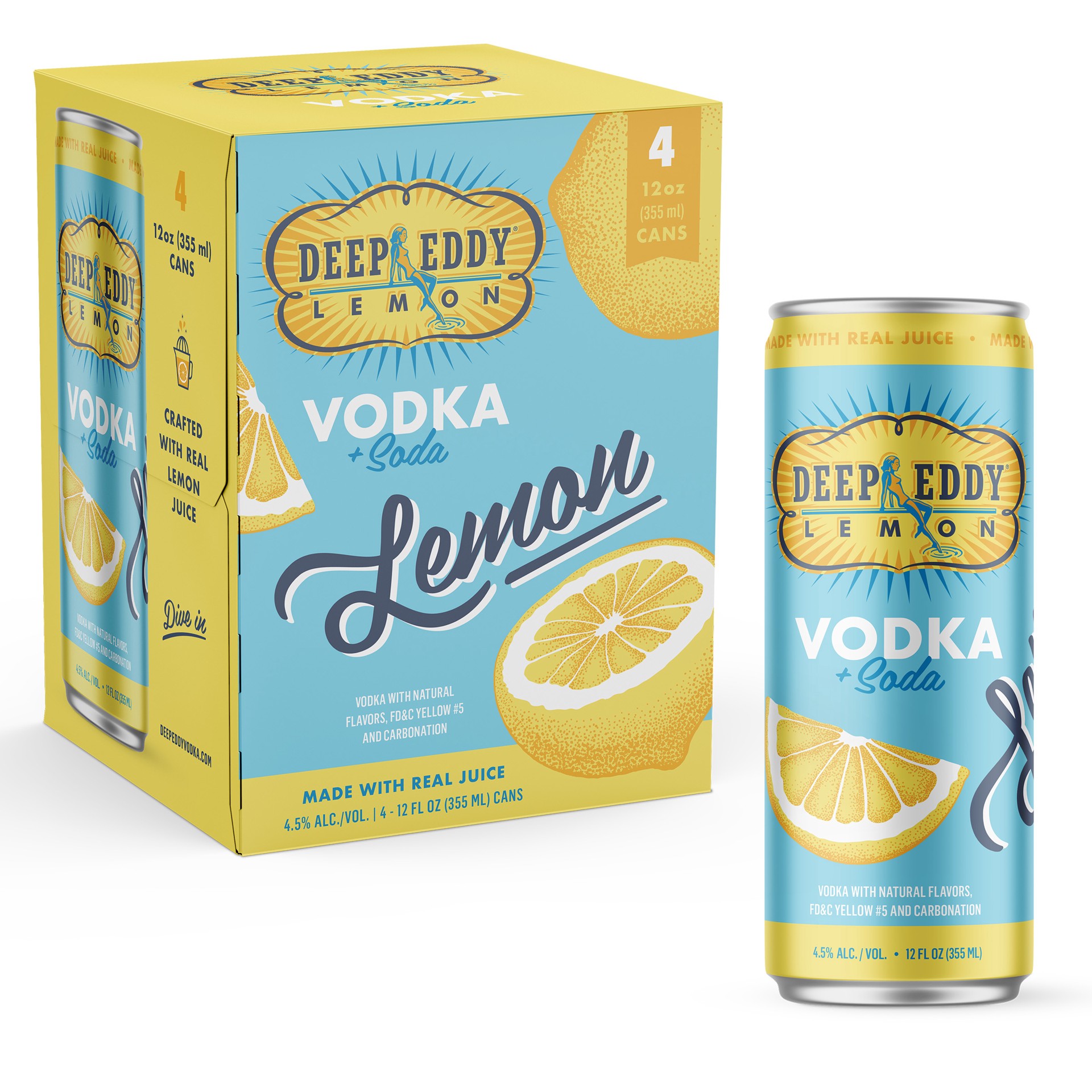 slide 1 of 9, Deep Eddy Vodka RTD- Lemon, 354.882 ml, 354.88 mL