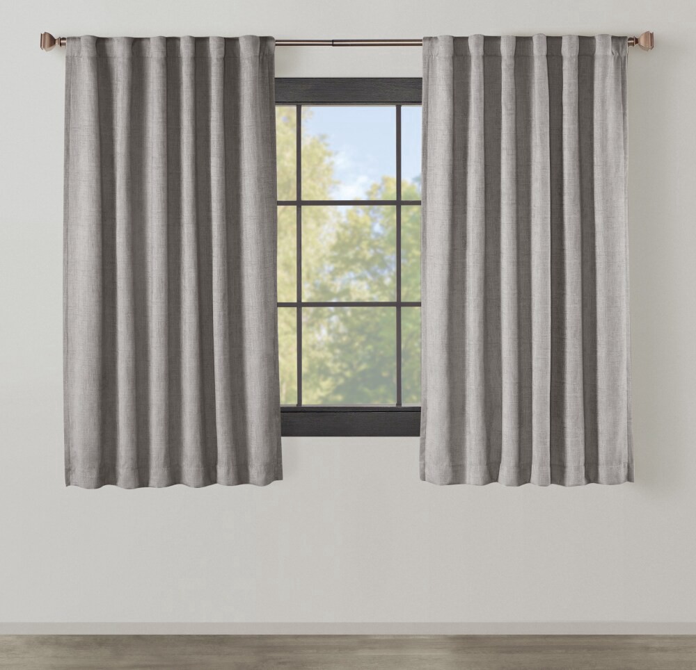 slide 1 of 1, Modavari Home Fashions Shangrila Back Tab Blackout Single Window Panel - Grey, 52 x 63 in