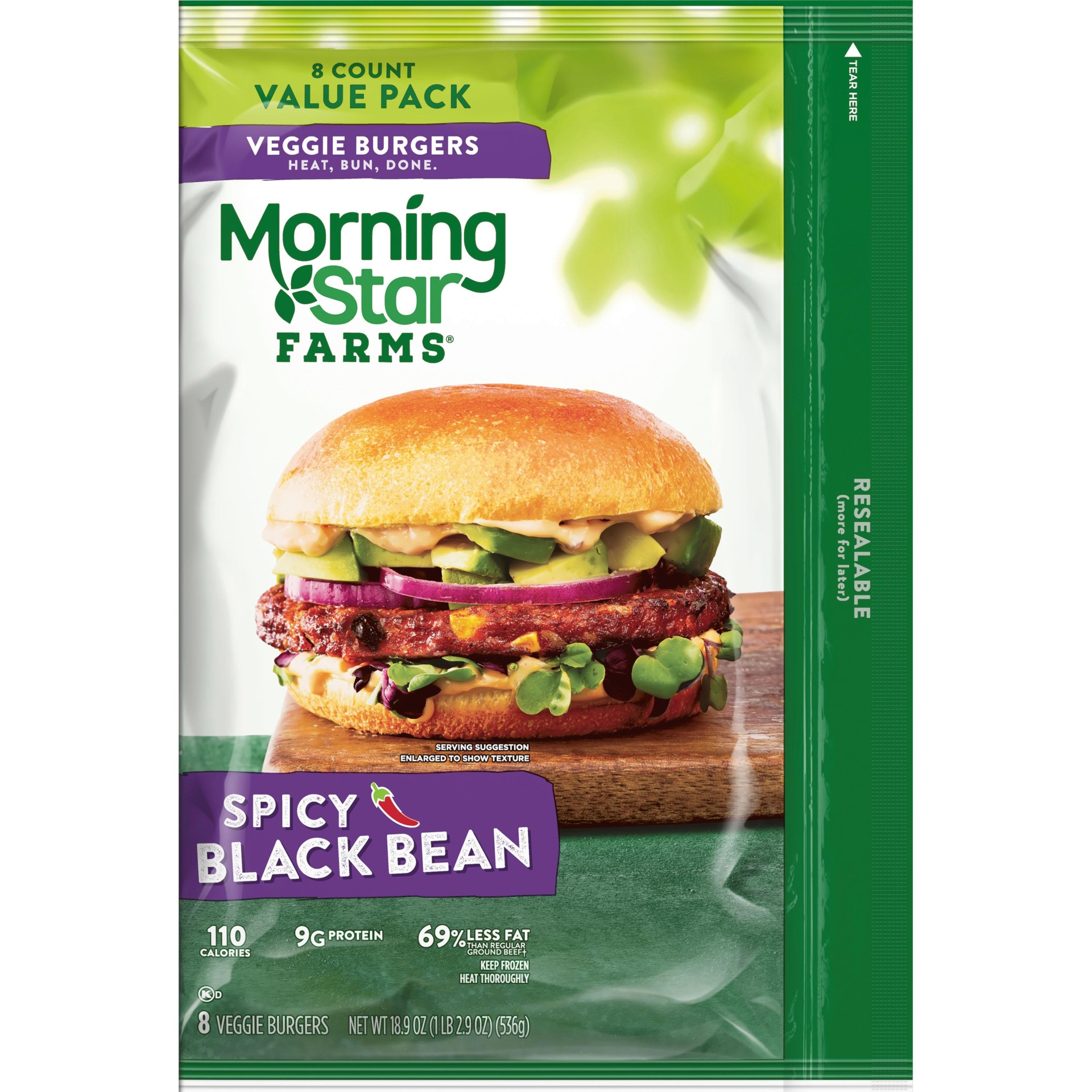 MorningStar Farms Veggie Burgers, Plant Based Protein, Frozen Meal ...