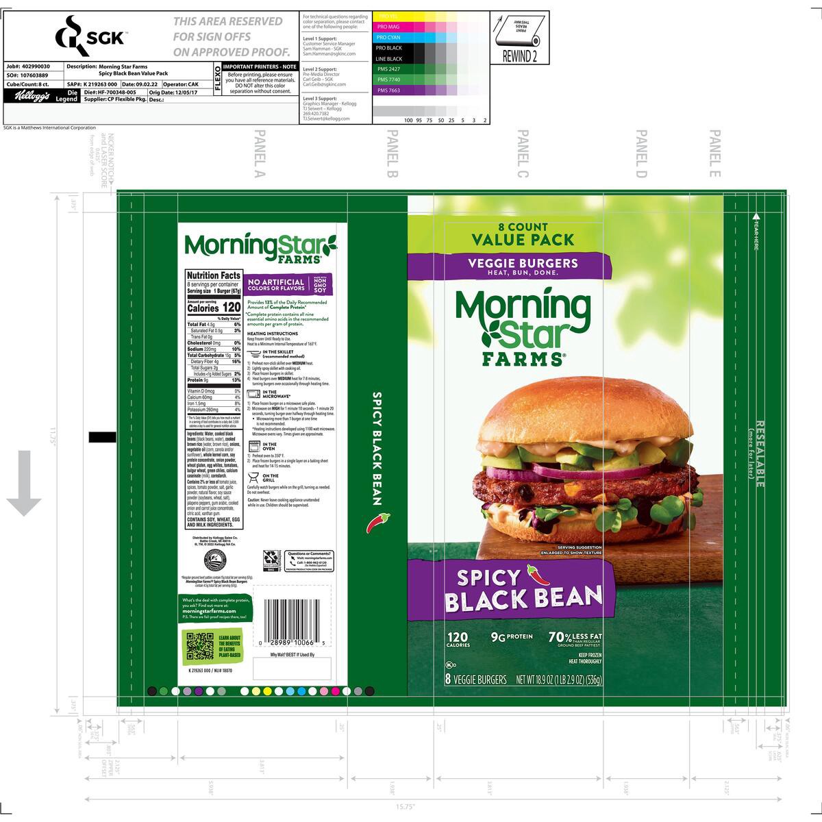 slide 7 of 12, MorningStar Farms Veggie Burgers, Spicy Black Bean, 18.9 oz, 8 Count, Frozen, 18.9 oz