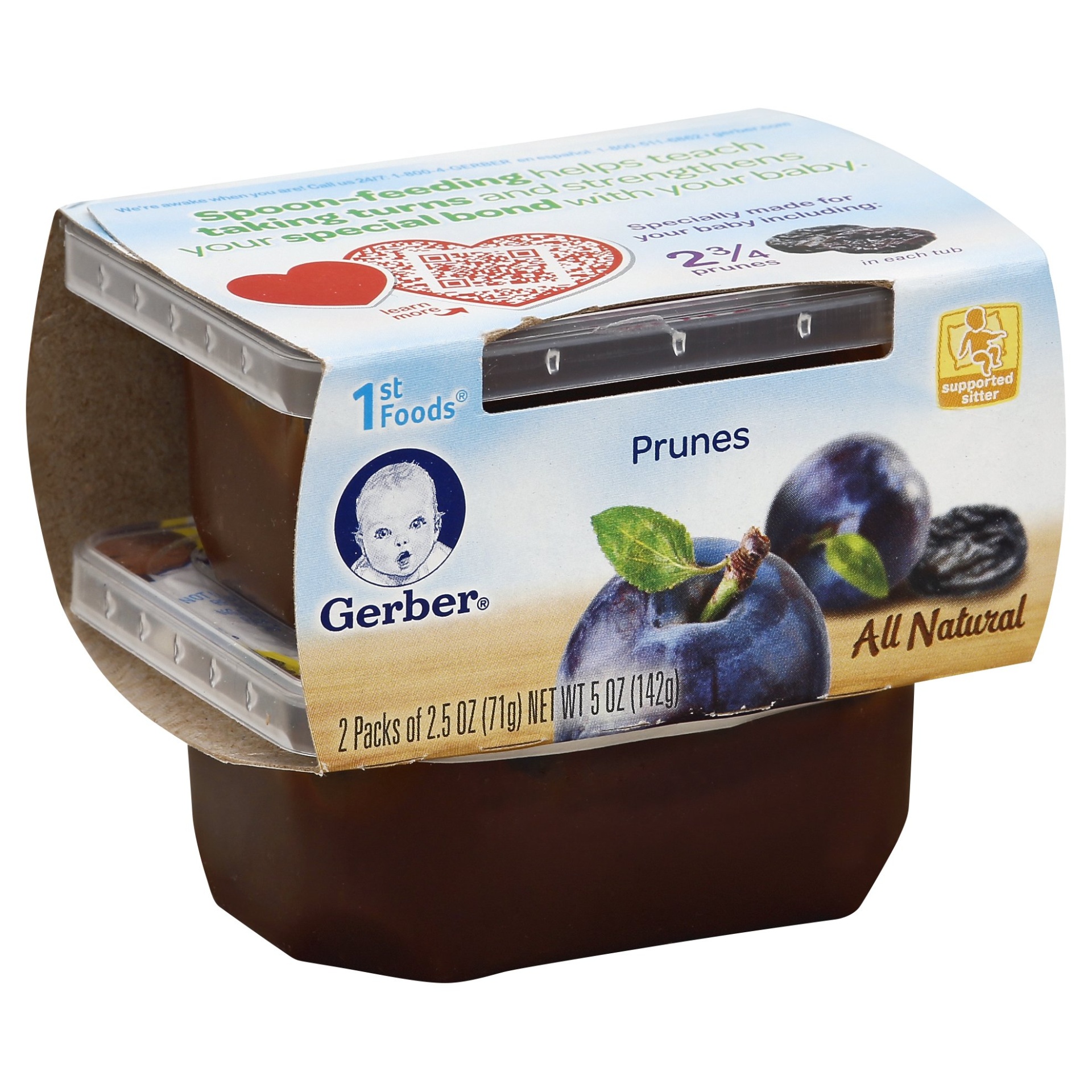 slide 1 of 4, Gerber 1st Foods Prune Baby Food, 2 ct; 2.5 oz