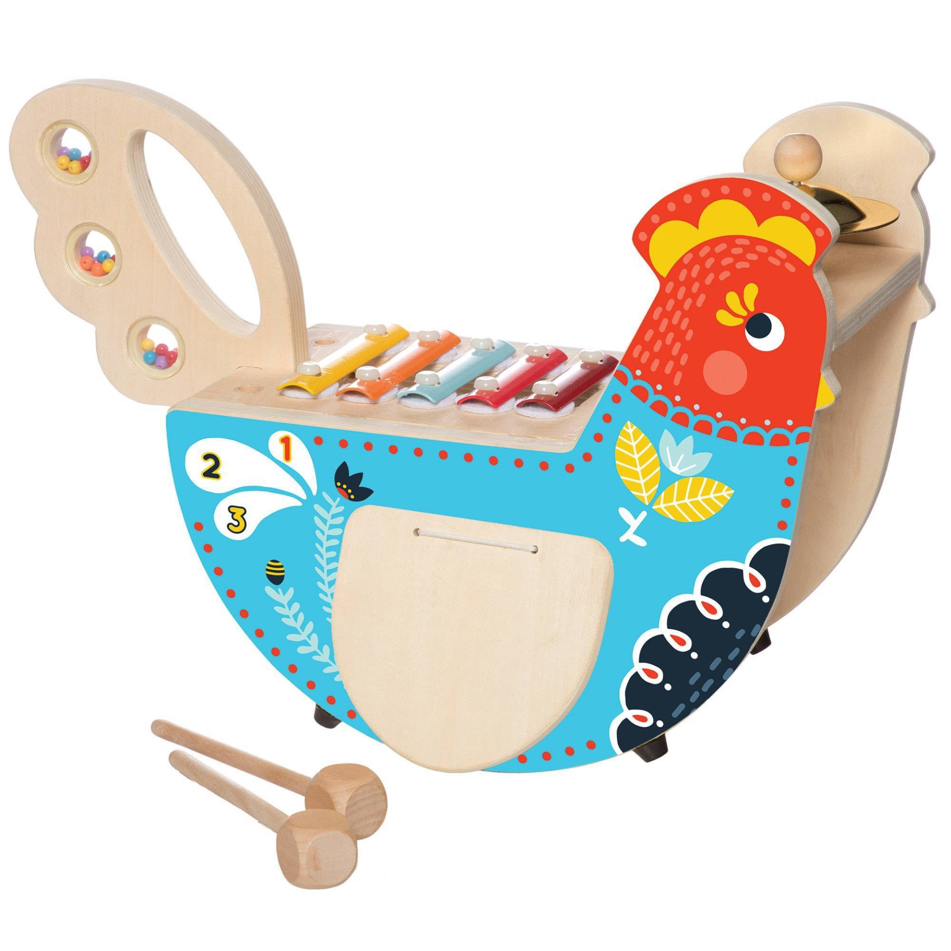 slide 1 of 7, The Manhattan Toy Company Musical Chicken Wooden Instrument, 1 ct