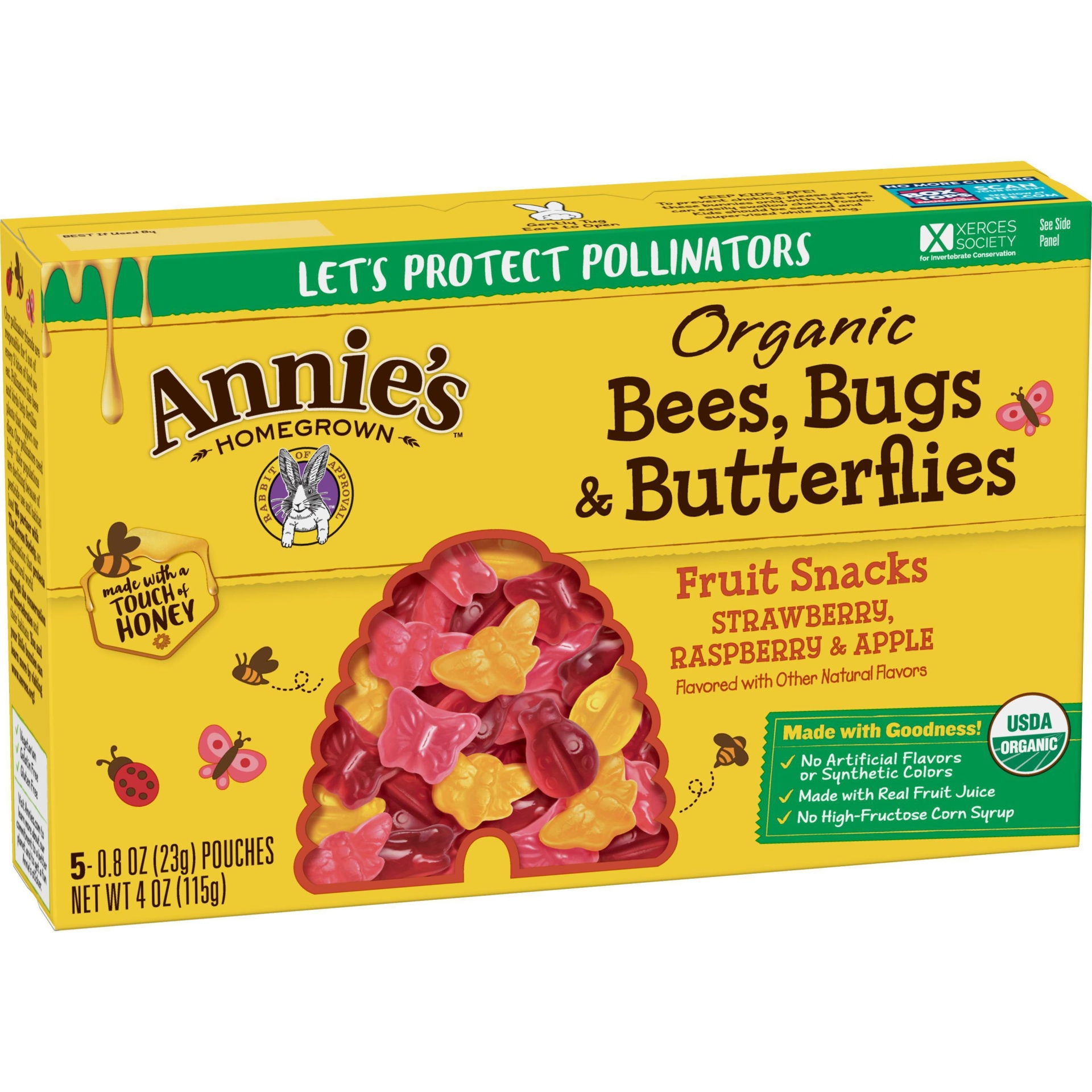 slide 1 of 3, Annie's Bees and Butterflies Fruit Snacks, 4 oz