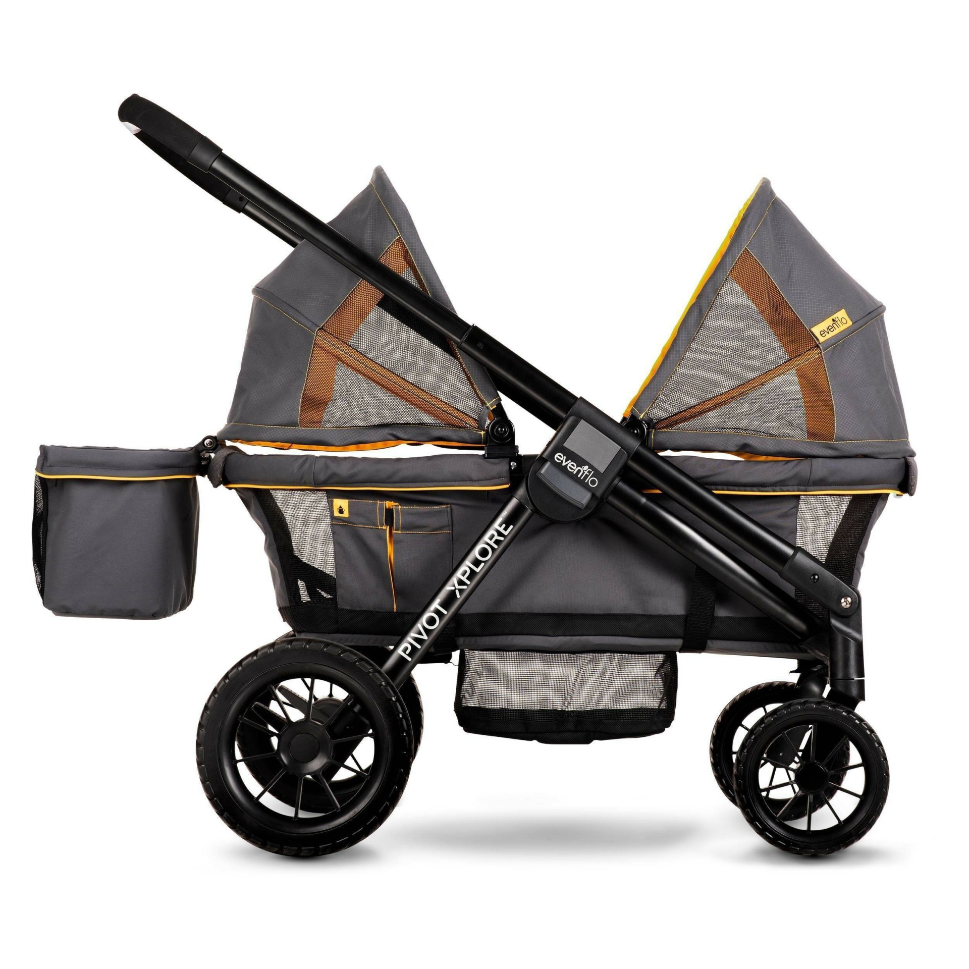 slide 1 of 24, Evenflo Pivot Xplore All-Terrain Double Stroller Wagon - Adventurer Gray, 1 ct