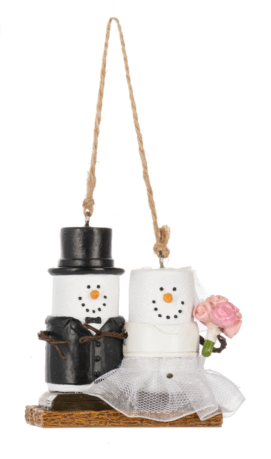 slide 1 of 1, GANZ S'mores Bride & Groom Orn, 3.15 in h