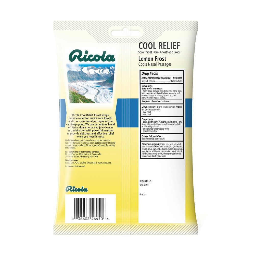 slide 2 of 4, Ricola Cool Relief Lemon Frost Throat Lozenges, 45 ct