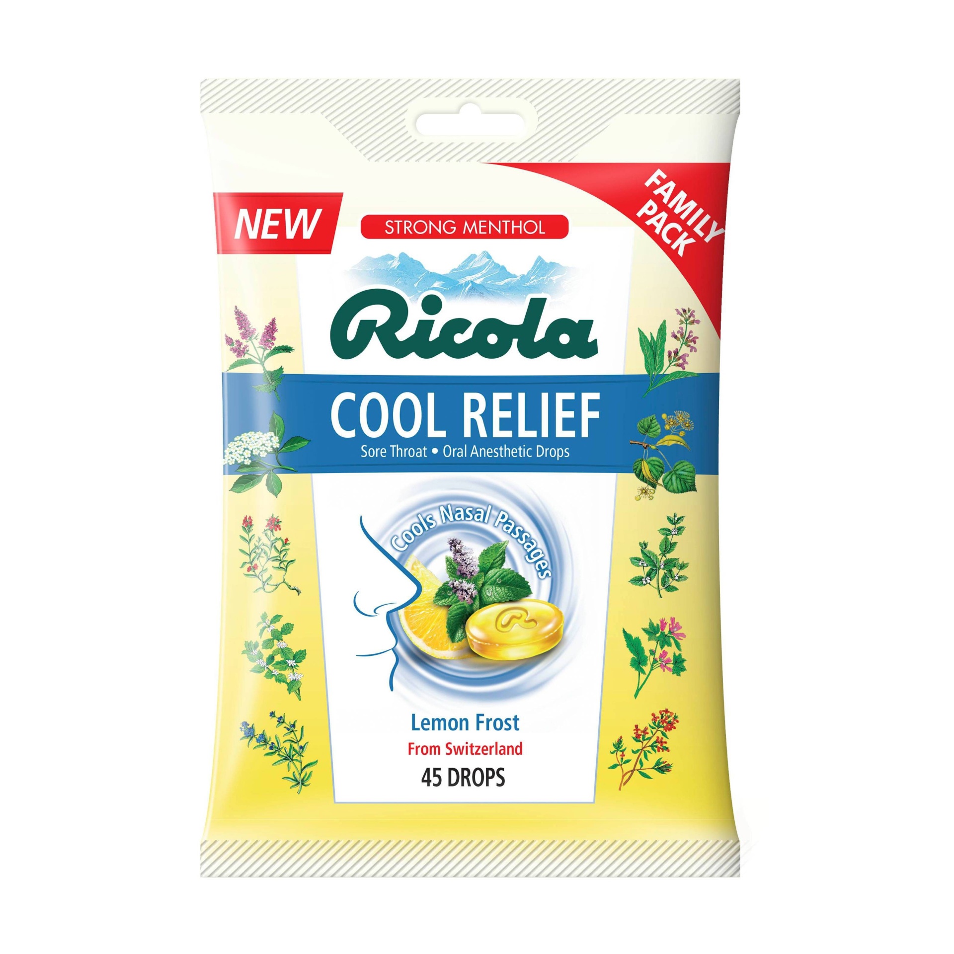 slide 1 of 4, Ricola Cool Relief Lemon Frost Throat Lozenges, 45 ct