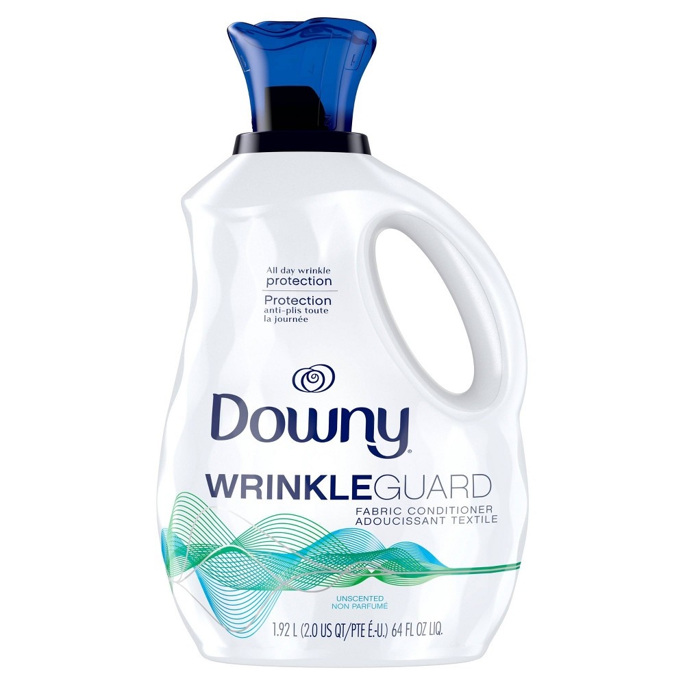 slide 3 of 3, Downy Wrinkle Guard Liquid Fabric Softener and Conditioner - Unscented, 64 fl oz