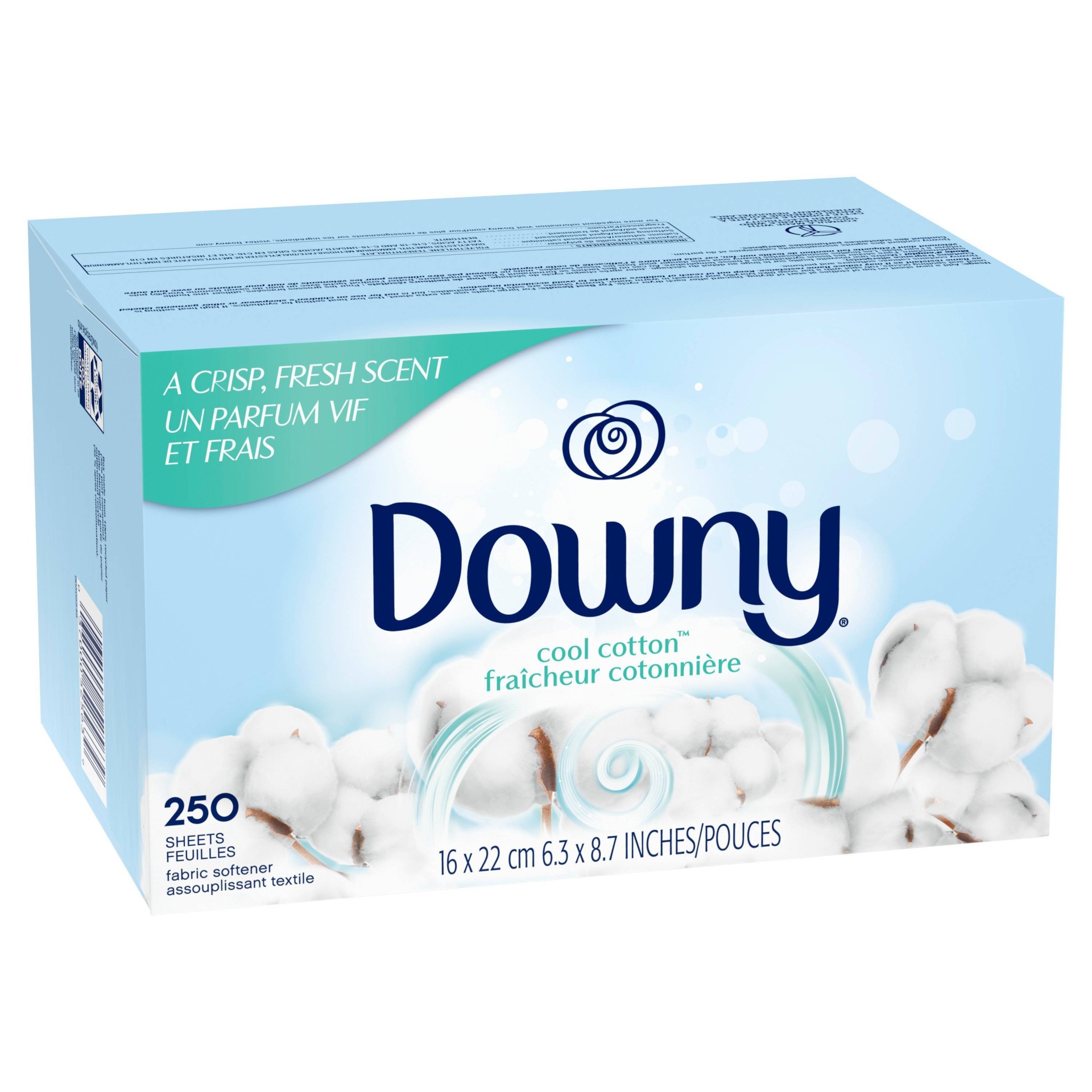 slide 1 of 7, Downy Cool Cotton Fabric Softener Dryer Sheets - 250ct, 250 ct