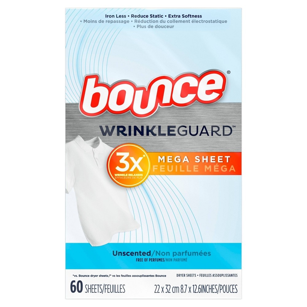 slide 2 of 3, Bounce Wrinkle Guard Outdoor Unscented, 120 ct