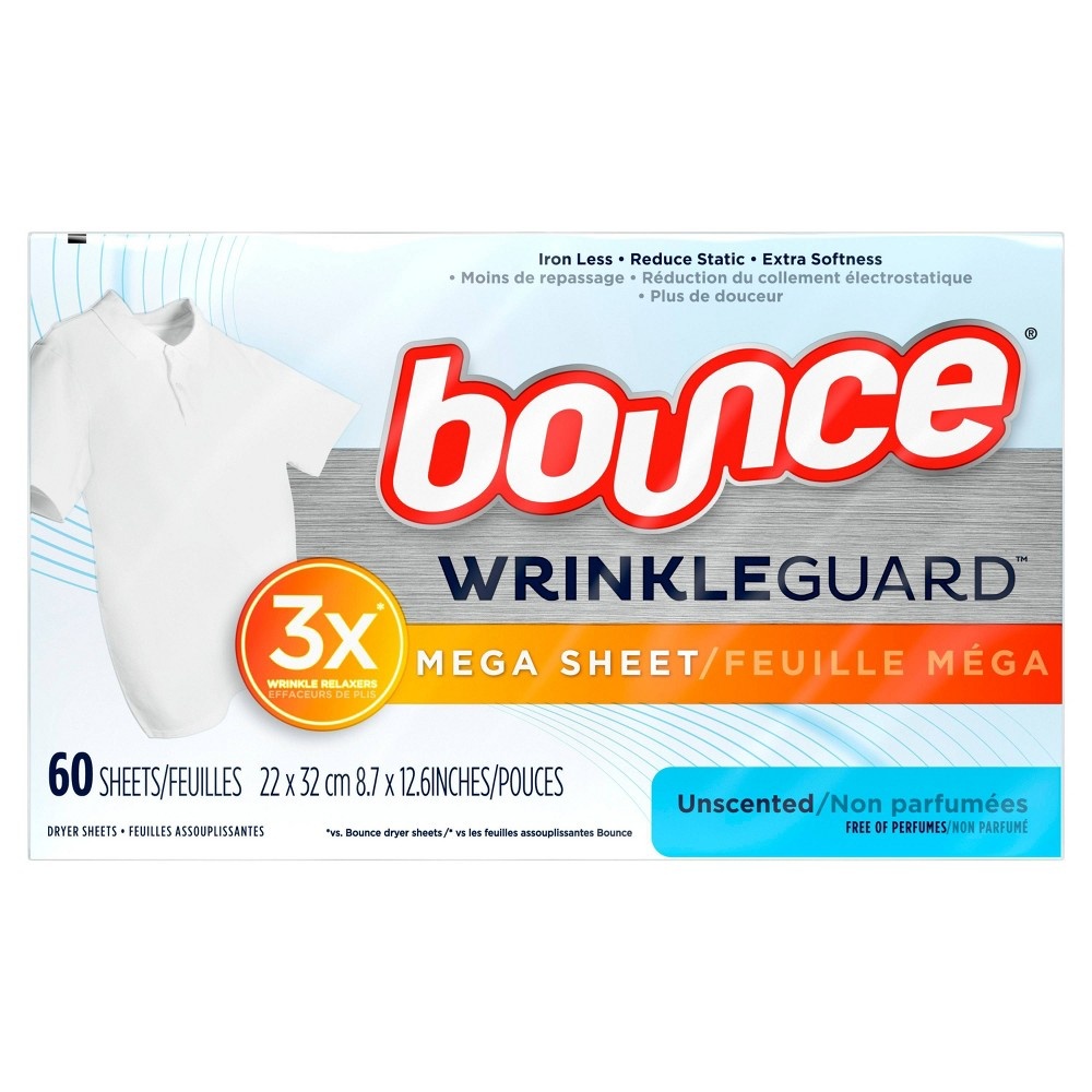 slide 3 of 3, Bounce Wrinkle Guard Outdoor Unscented, 120 ct