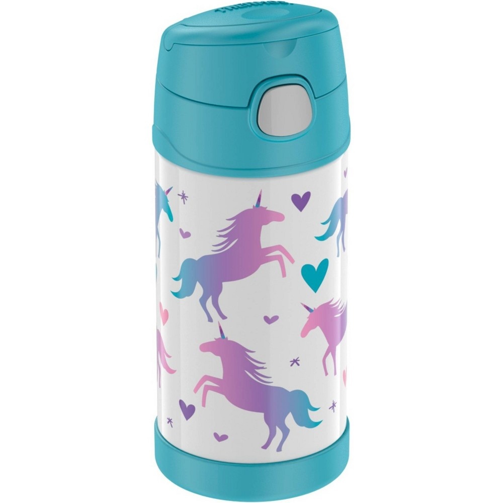 slide 4 of 10, Thermos Unicorn FUNtainer Bottle - Teal/White, 12 oz