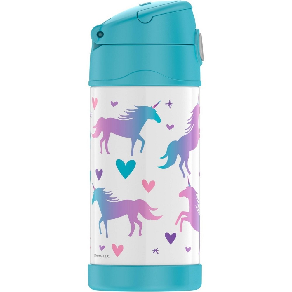 slide 5 of 10, Thermos Unicorn FUNtainer Bottle - Teal/White, 12 oz