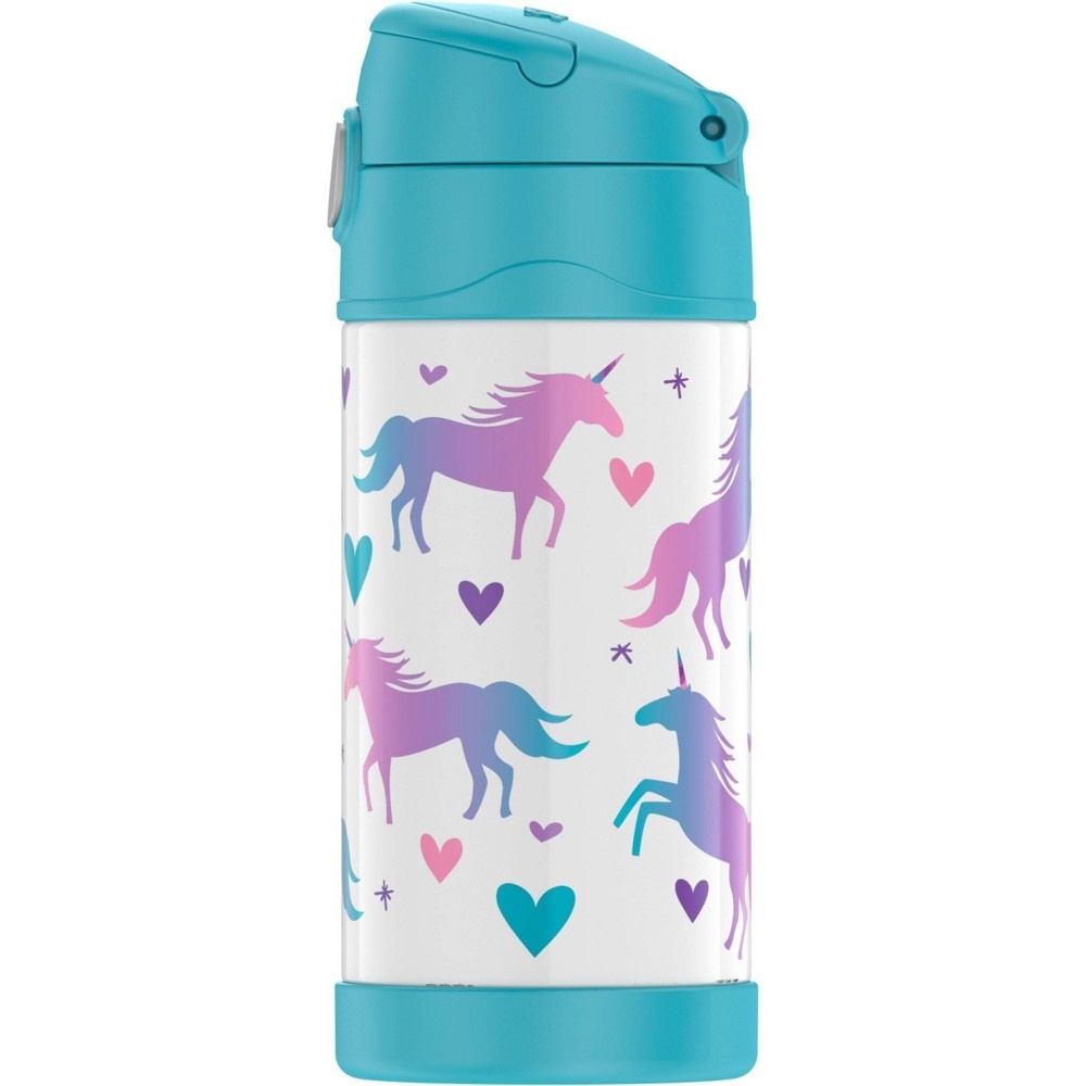 slide 6 of 10, Thermos Unicorn FUNtainer Bottle - Teal/White, 12 oz