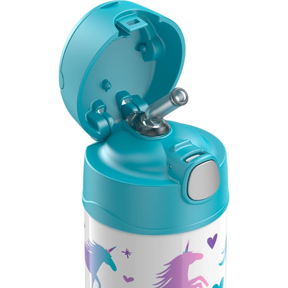 slide 2 of 10, Thermos Unicorn FUNtainer Bottle - Teal/White, 12 oz