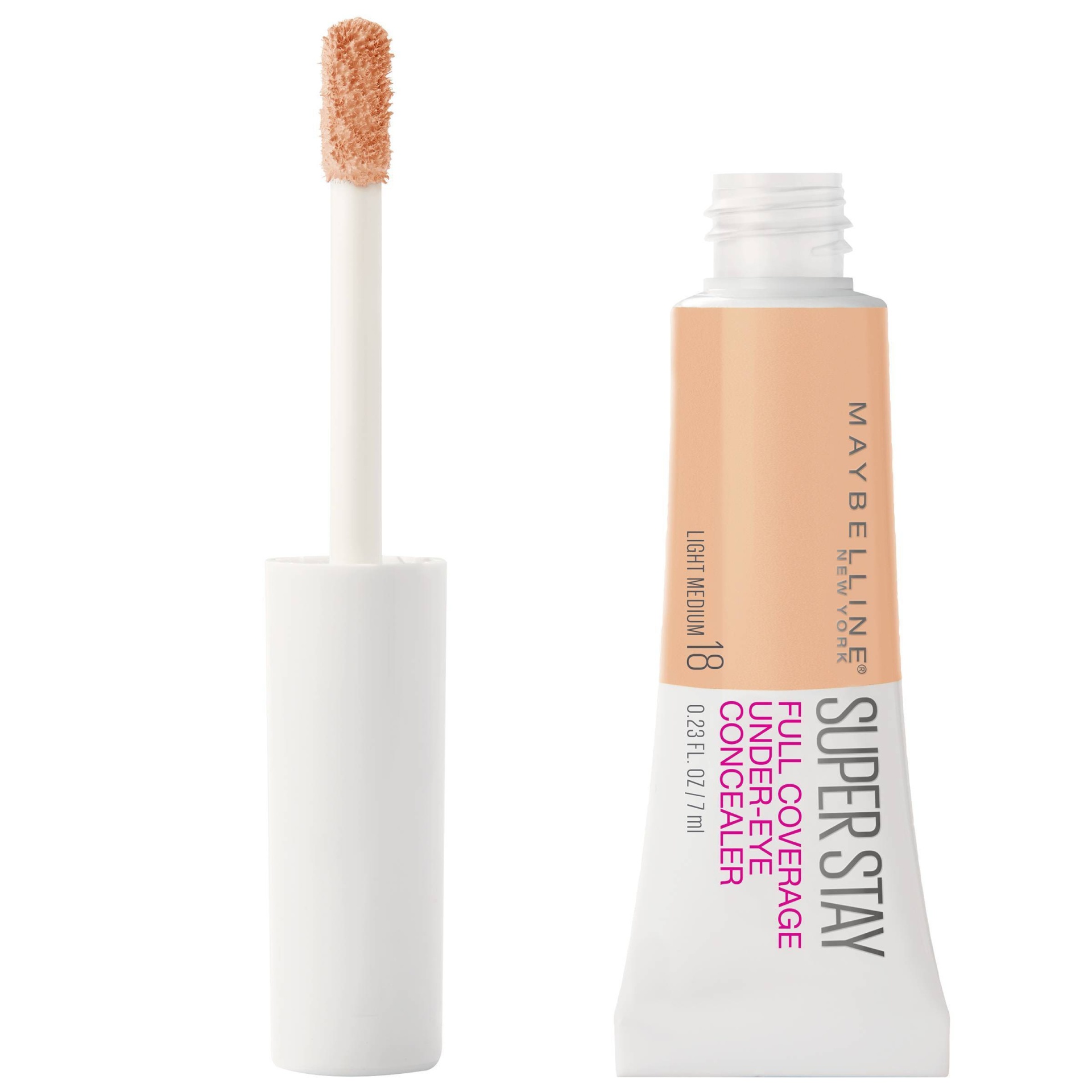 slide 1 of 8, Maybelline Super Stay Full Coverage Under-Eye Concealer - 18 Light/Medium - 0.23 fl oz, 1 ct