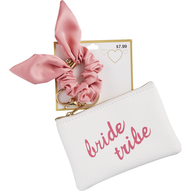 slide 1 of 1, 2 Pc Pouch/Hair Bow Blush, 2 ct