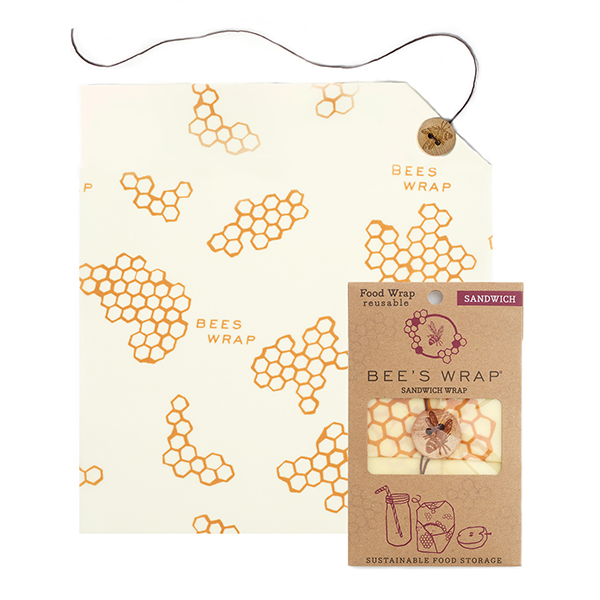 slide 1 of 1, Bee's Wrap Reusable Beeswax Sandwich Wrap Single Honeycomb Design, 1 ct