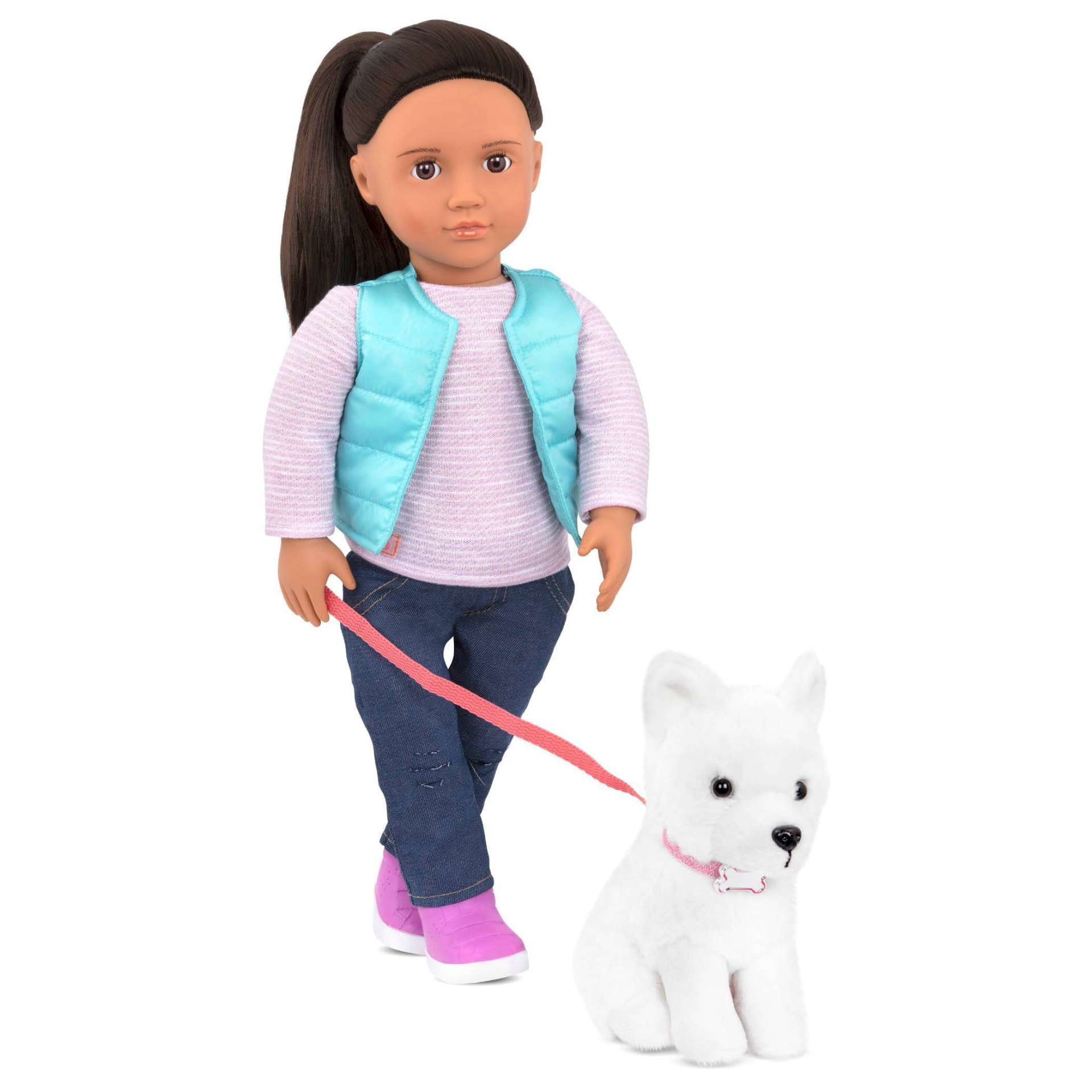 slide 1 of 5, Our Generation Cassie and Pet Samoyed 18" Doll & Pet Plush Dog Set, 1 ct