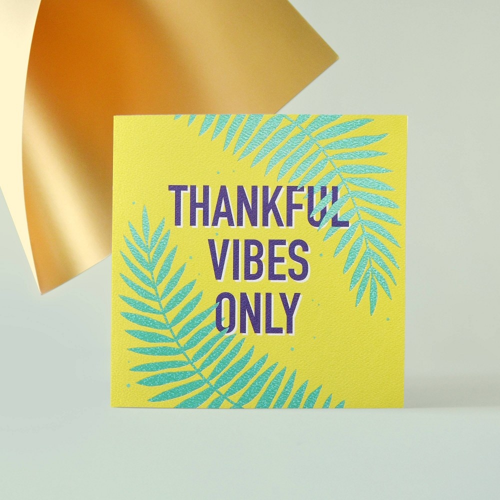 slide 5 of 6, Carlton Cards "Thankfull Vibes Only"Greeting Card, 1 ct