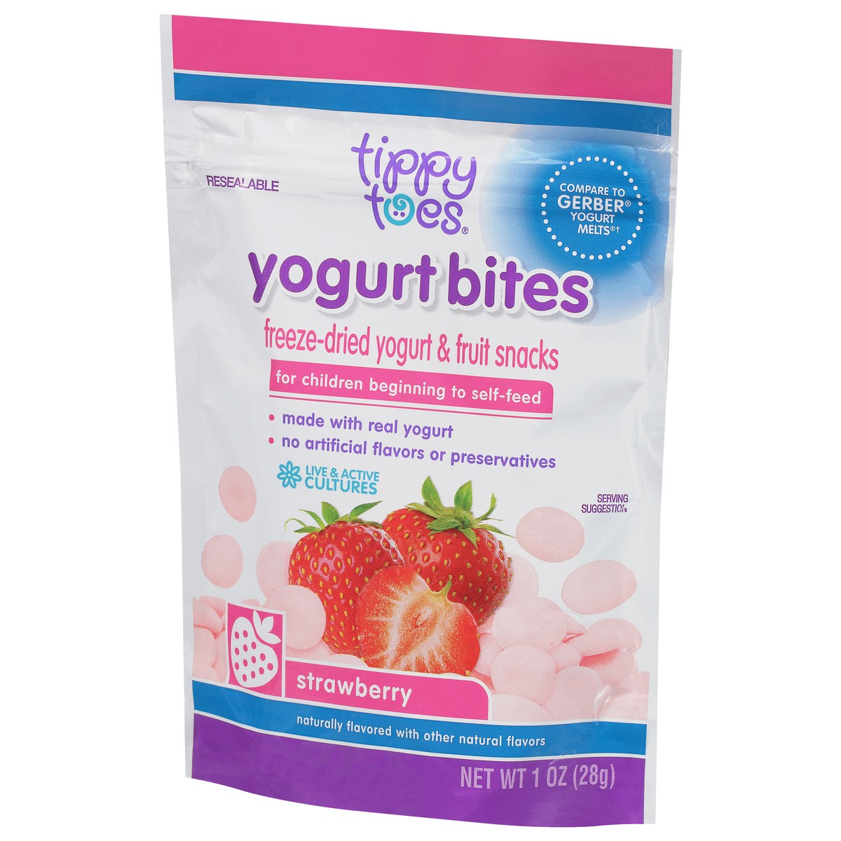 slide 4 of 15, Tippy Toes Strawberry Yogurt Bites 1 oz, 1 oz