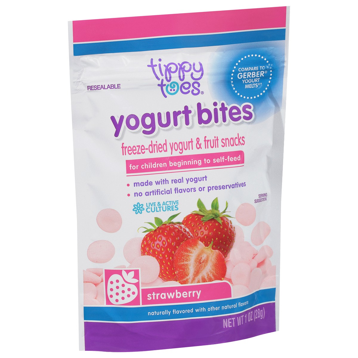 slide 7 of 15, Tippy Toes Strawberry Yogurt Bites 1 oz, 1 oz