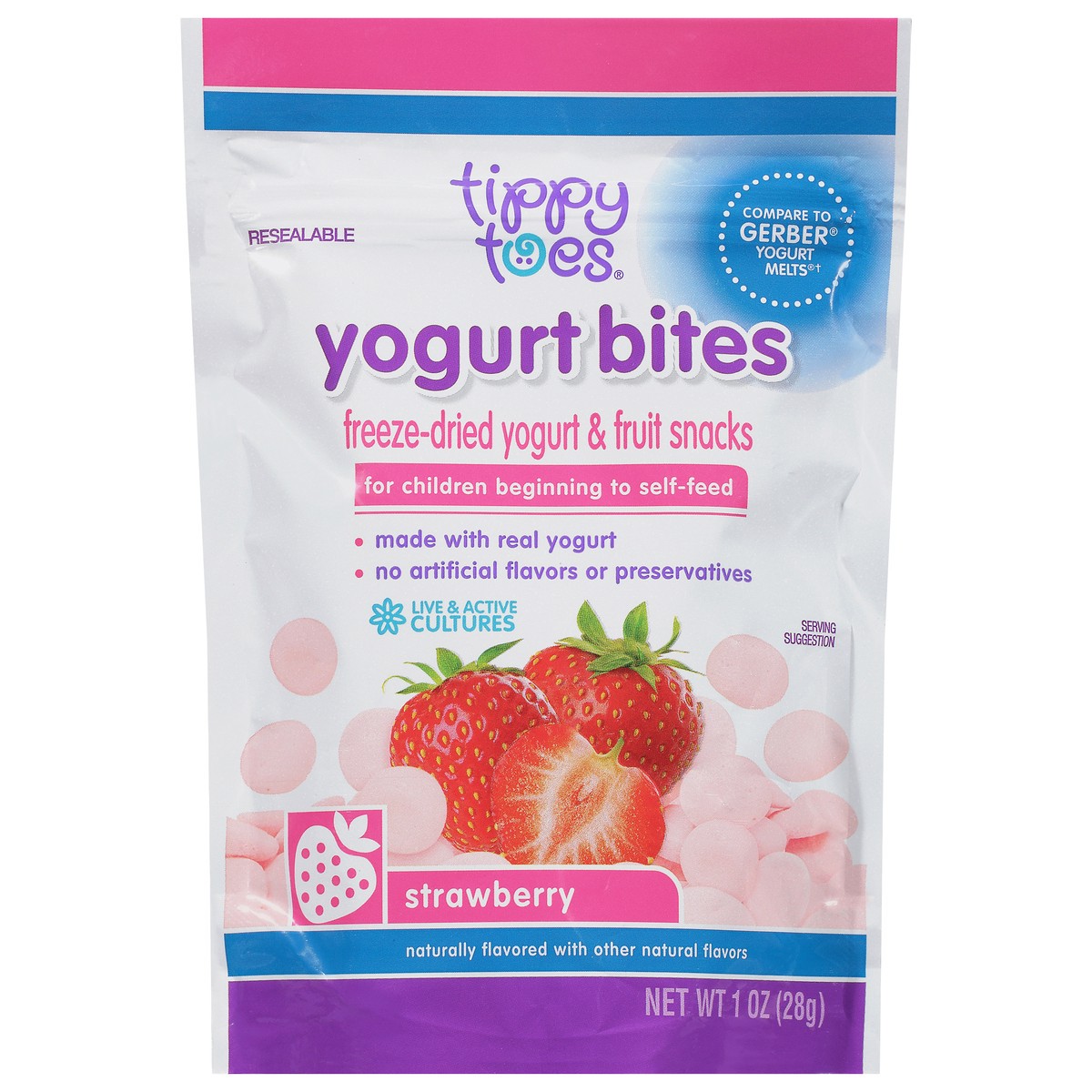 slide 5 of 15, Tippy Toes Strawberry Yogurt Bites 1 oz, 1 oz