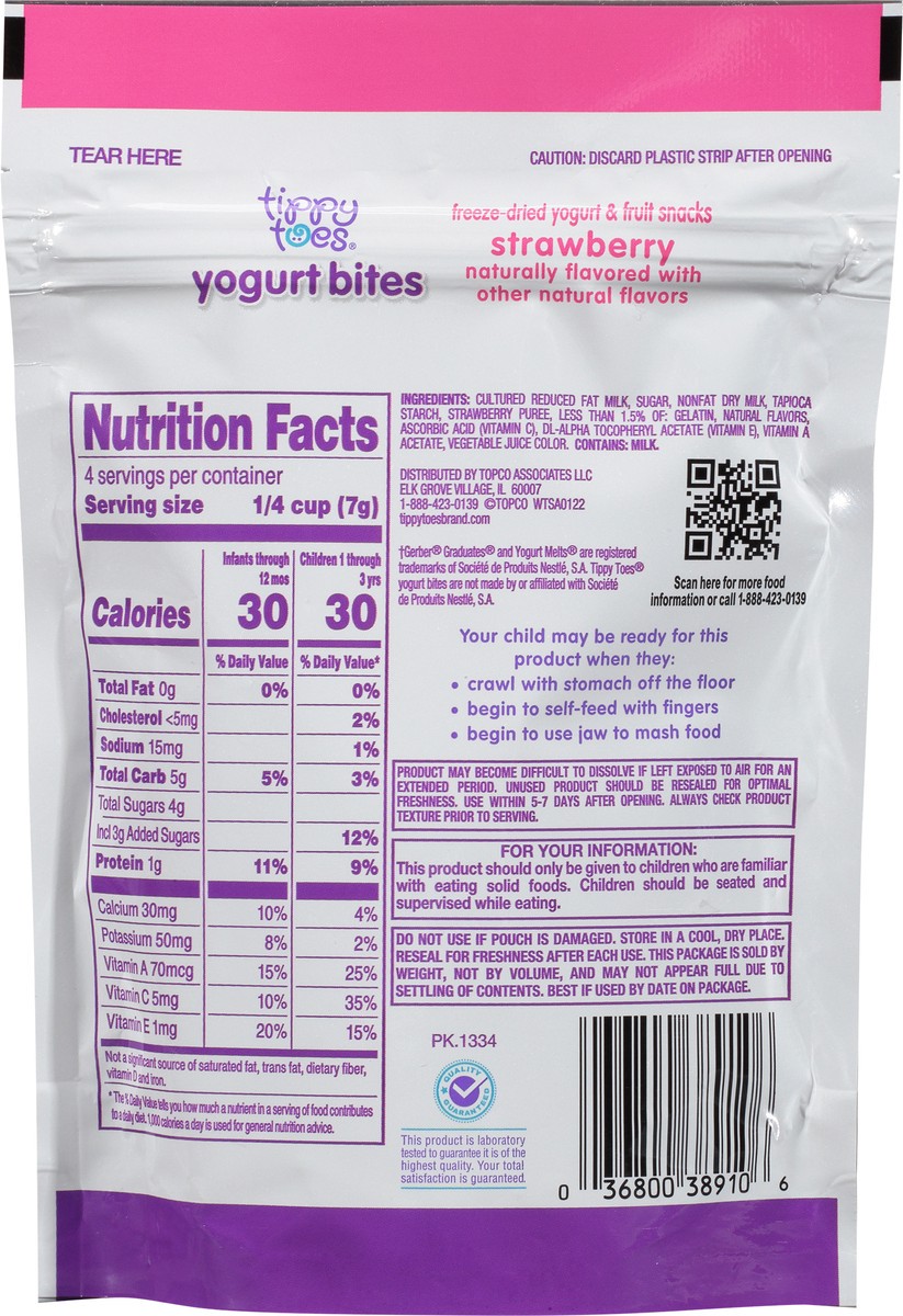 slide 13 of 15, Tippy Toes Strawberry Yogurt Bites 1 oz, 1 oz