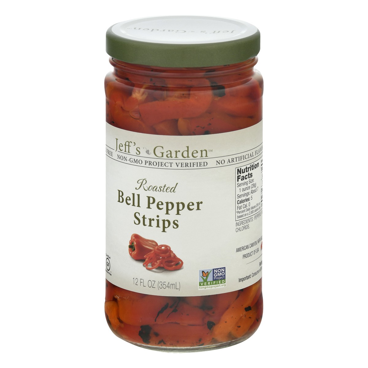slide 2 of 10, Jeff's Garden Jeff's Naturals Red Bell Pepper Strips, 12 fl oz