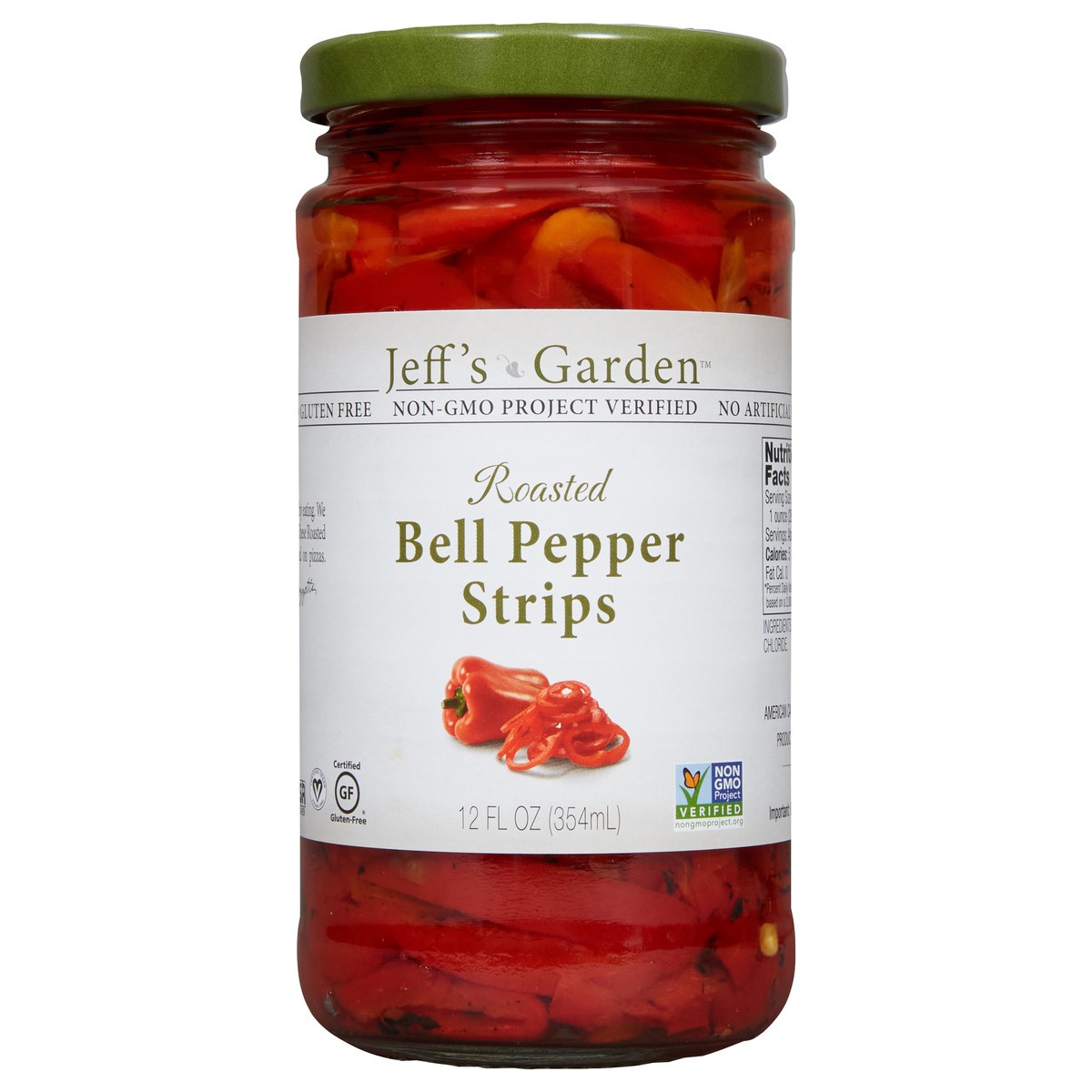 slide 1 of 10, Jeff's Garden Jeff's Naturals Red Bell Pepper Strips, 12 fl oz