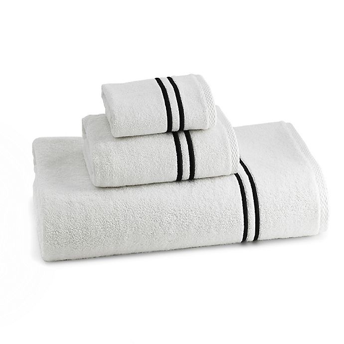 slide 1 of 1, Kassatex Baratta Turkish Cotton Bath Towel - White/Black, 1 ct