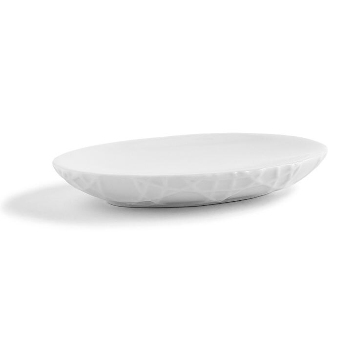 slide 1 of 1, Kassatex Rattan Soap Dish - White, 1 ct