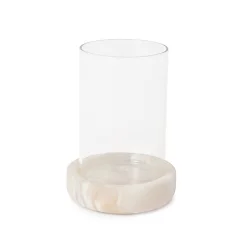 The Threadery Gate Marble/Glass Bath Tumbler - Cream