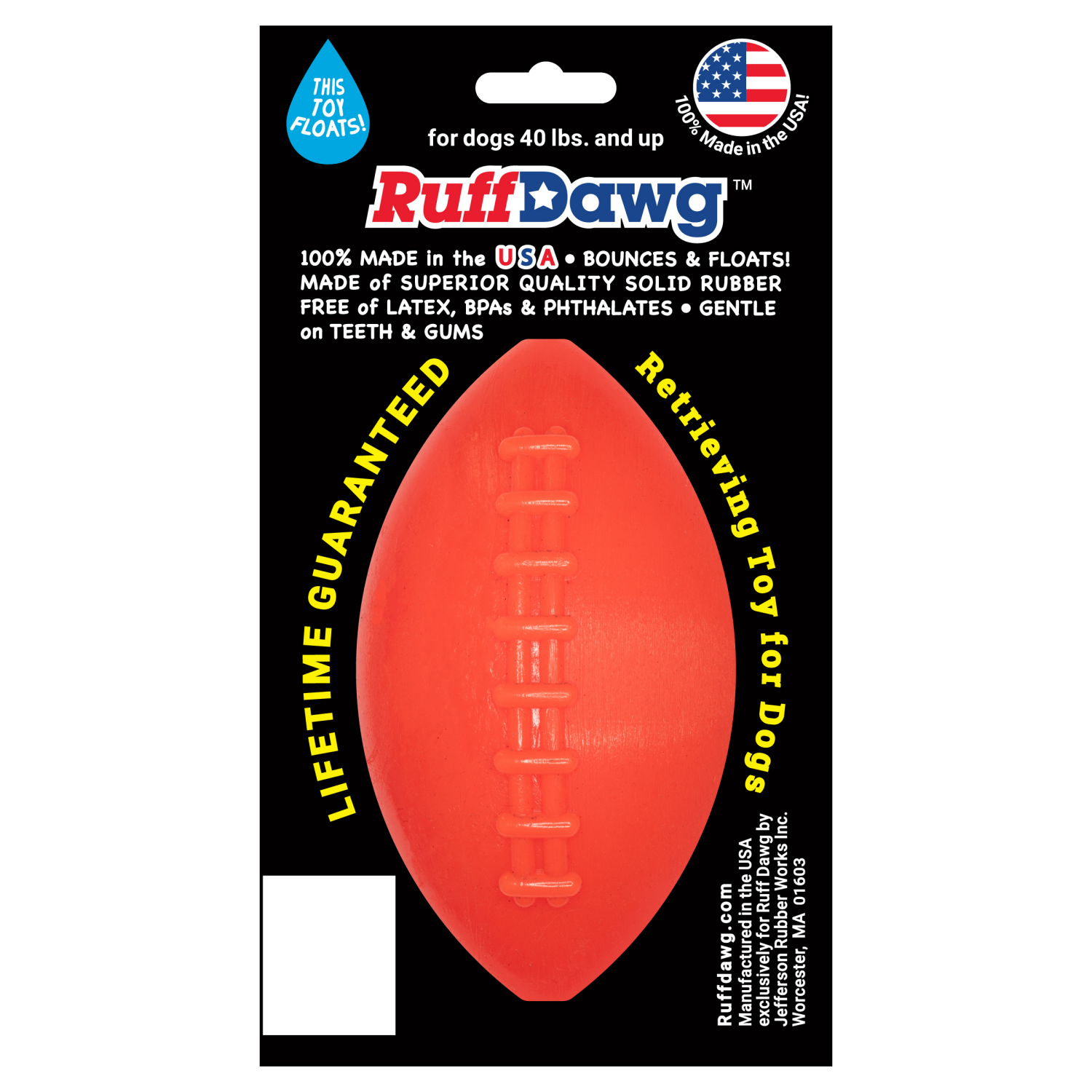 slide 2 of 3, Ruff Dawg Indestructible Football XL Tough Dog Chew, XL