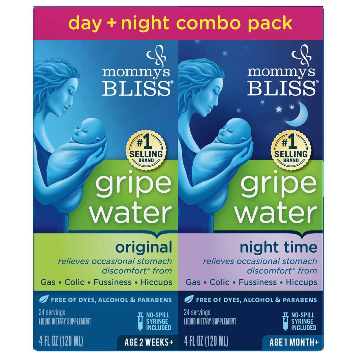 slide 1 of 13, Mommy's Bliss Gripe Water Combo Pack Day & Night Time, 3.34 oz