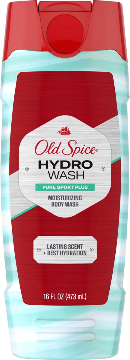 slide 2 of 3, Old Spice Men's Body Wash Moisturizing Hydro Wash Pure Sport Plus, 16 oz, 16 oz