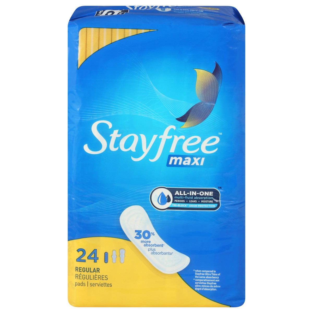 slide 1 of 1, Stayfree Maxi Regular Pads, 24 ct