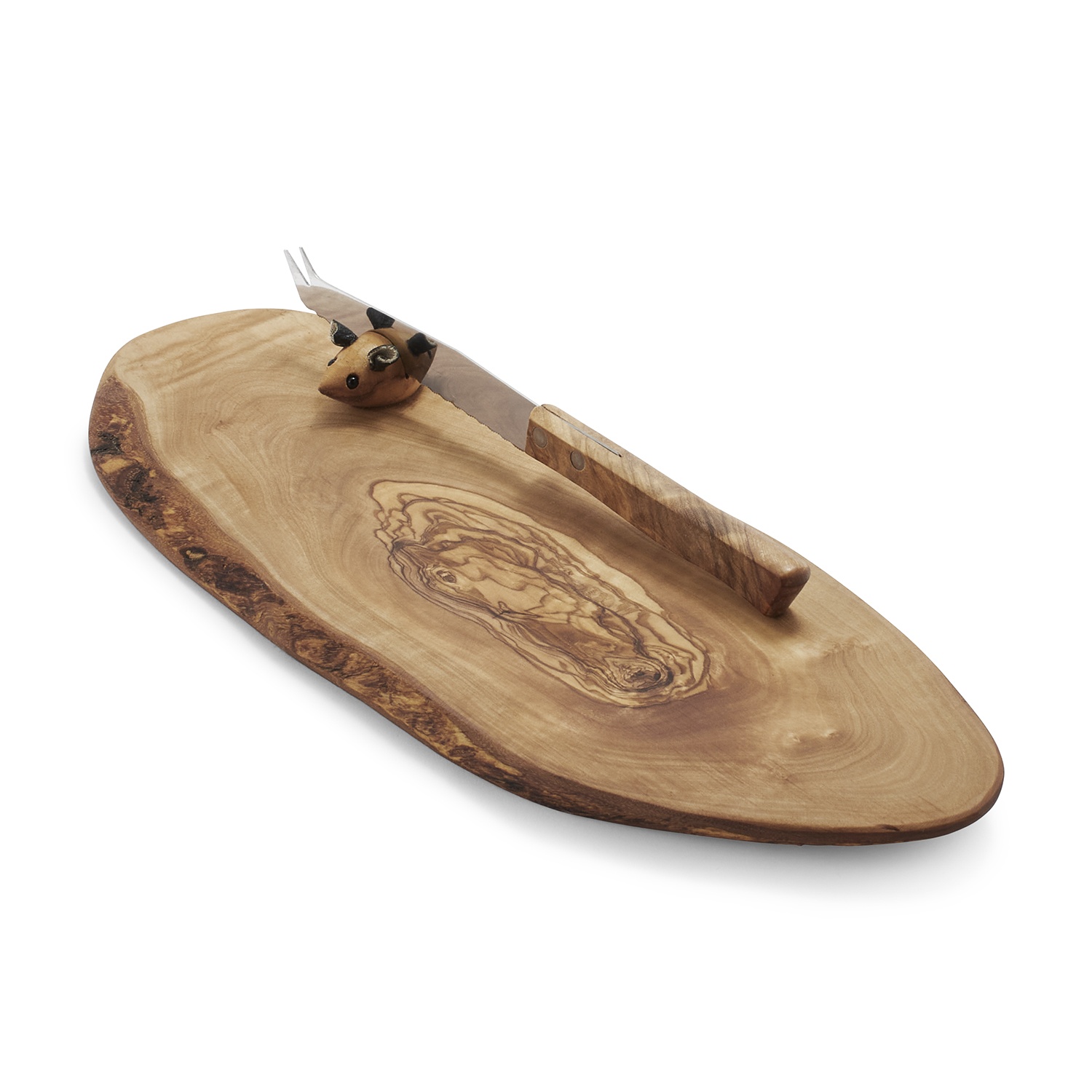 slide 1 of 1, Sur La Table Olivewood Slice Cheese Board with Knife, 1 ct