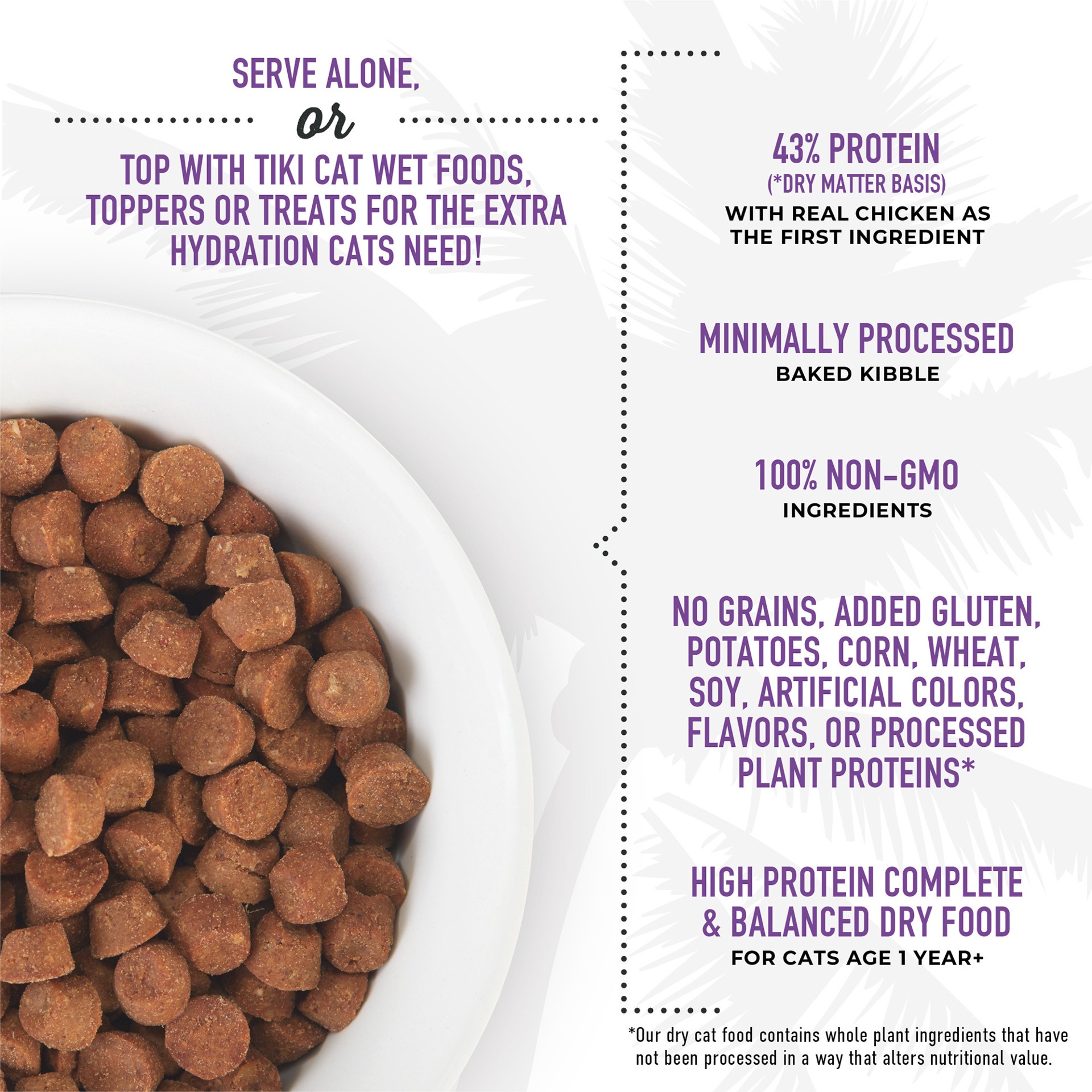 slide 5 of 7, Tiki Cat Born Carnivore Chicken & Herring Dry Food, 11.1 lb