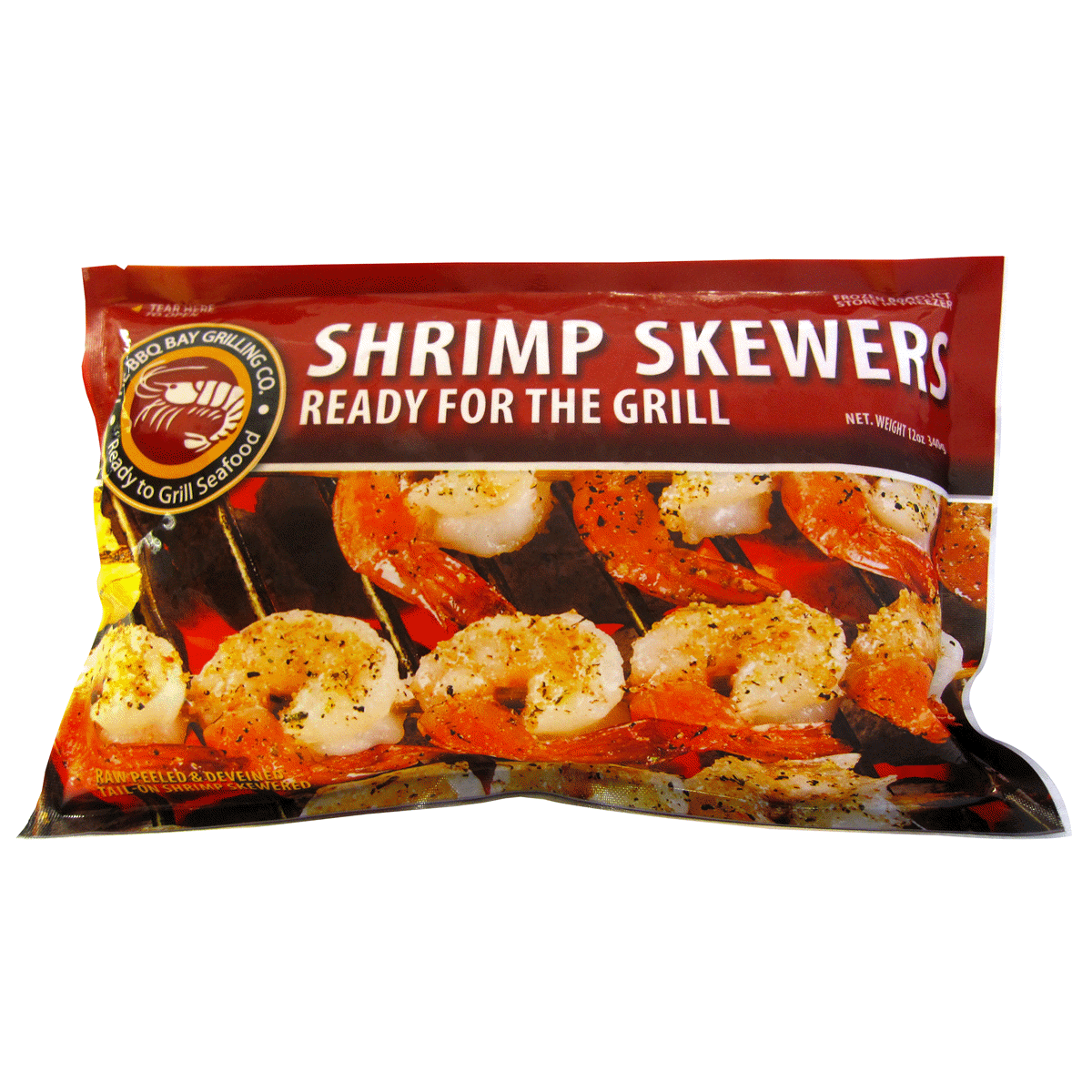 slide 1 of 1, BBQ Bay Grilling Shrimp Skewers, 12 oz