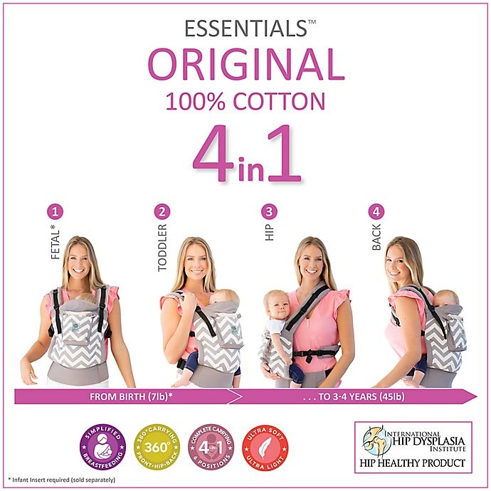 slide 5 of 5, LÍLLÉbaby LÃLLÃbaby Original ESSENTIALS Baby Carrier - Boardwalk, 1 ct