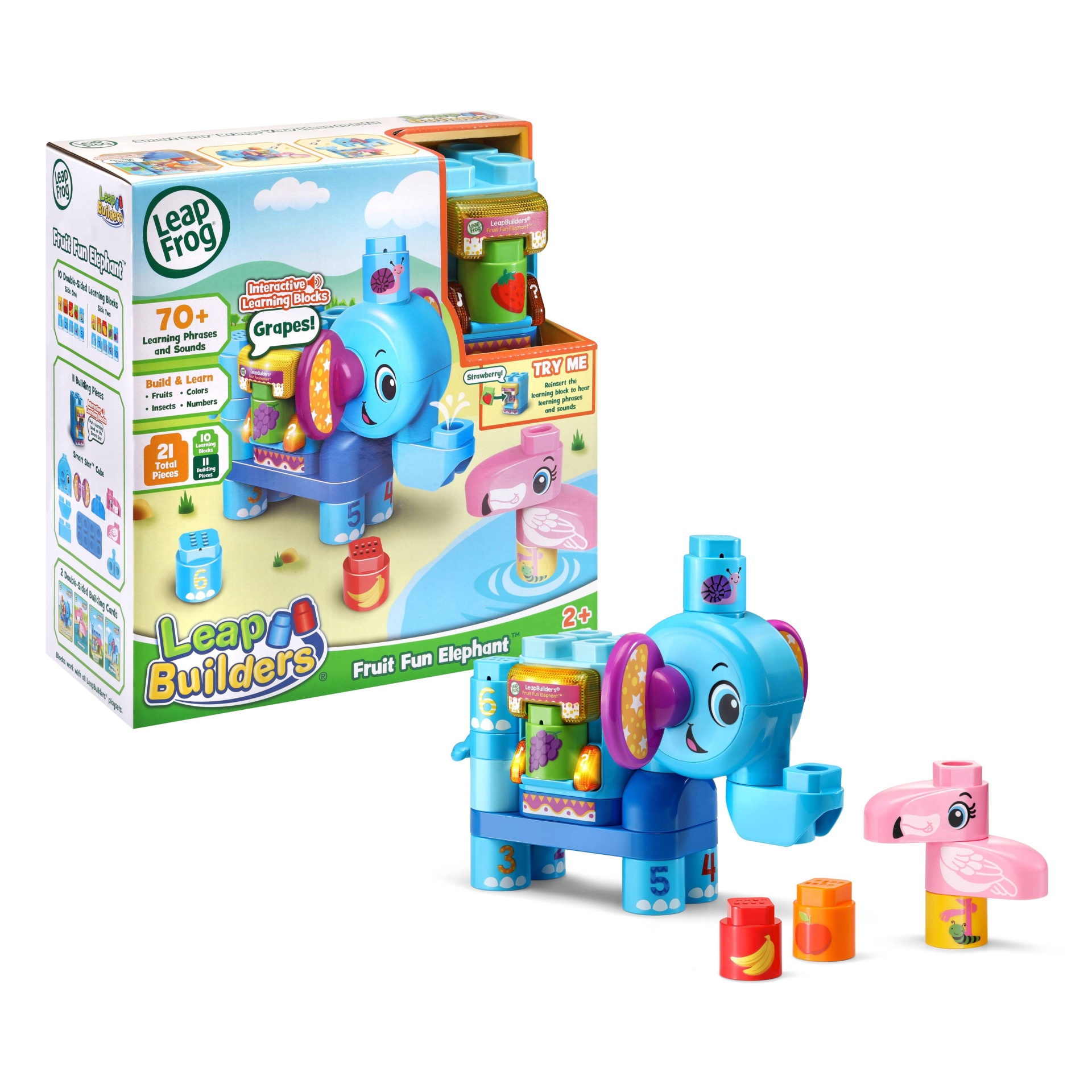 slide 1 of 1, LeapFrog LeapBuilders Fruit Fun Elephant, 1 ct