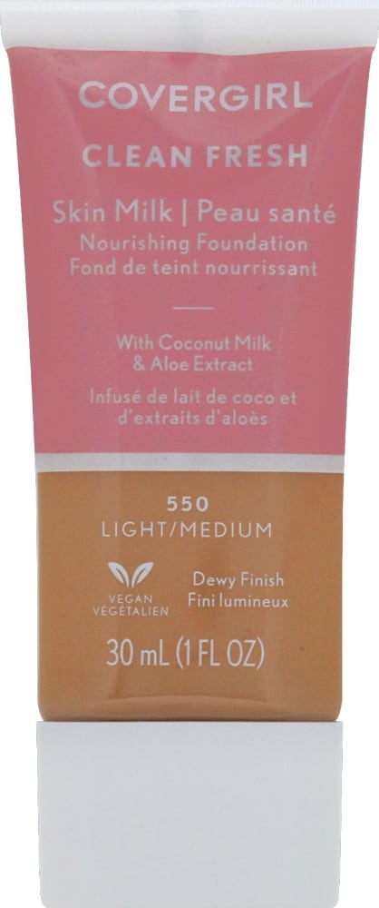 slide 1 of 1, Covergirl Clean Fresh Skin Milk 550 Light/Medium Nourishing Foundation, 1 ct