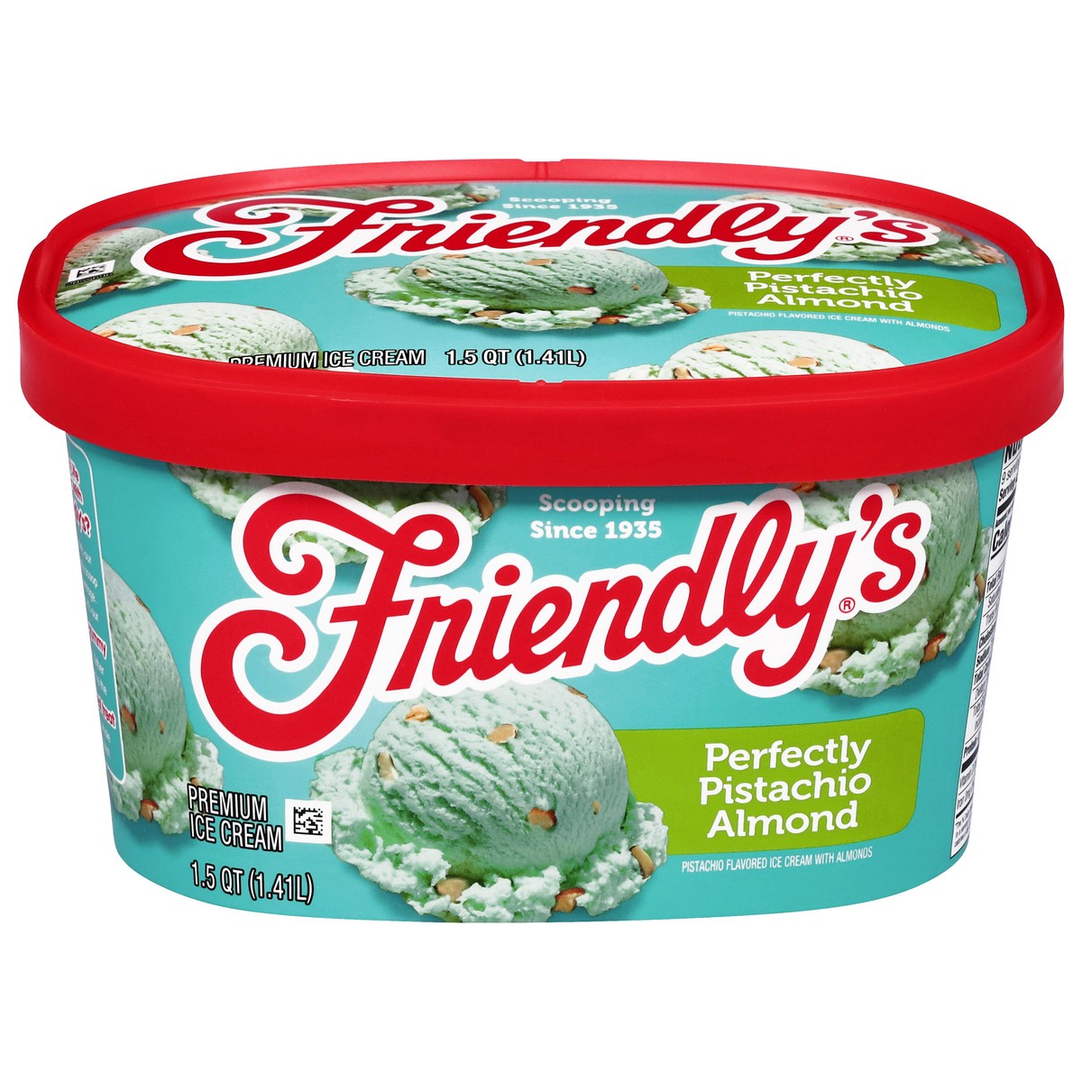 slide 1 of 9, Friendly's Premium Perfectly Pistachio Almond Ice Cream 1.5 qt, 1.5 qt