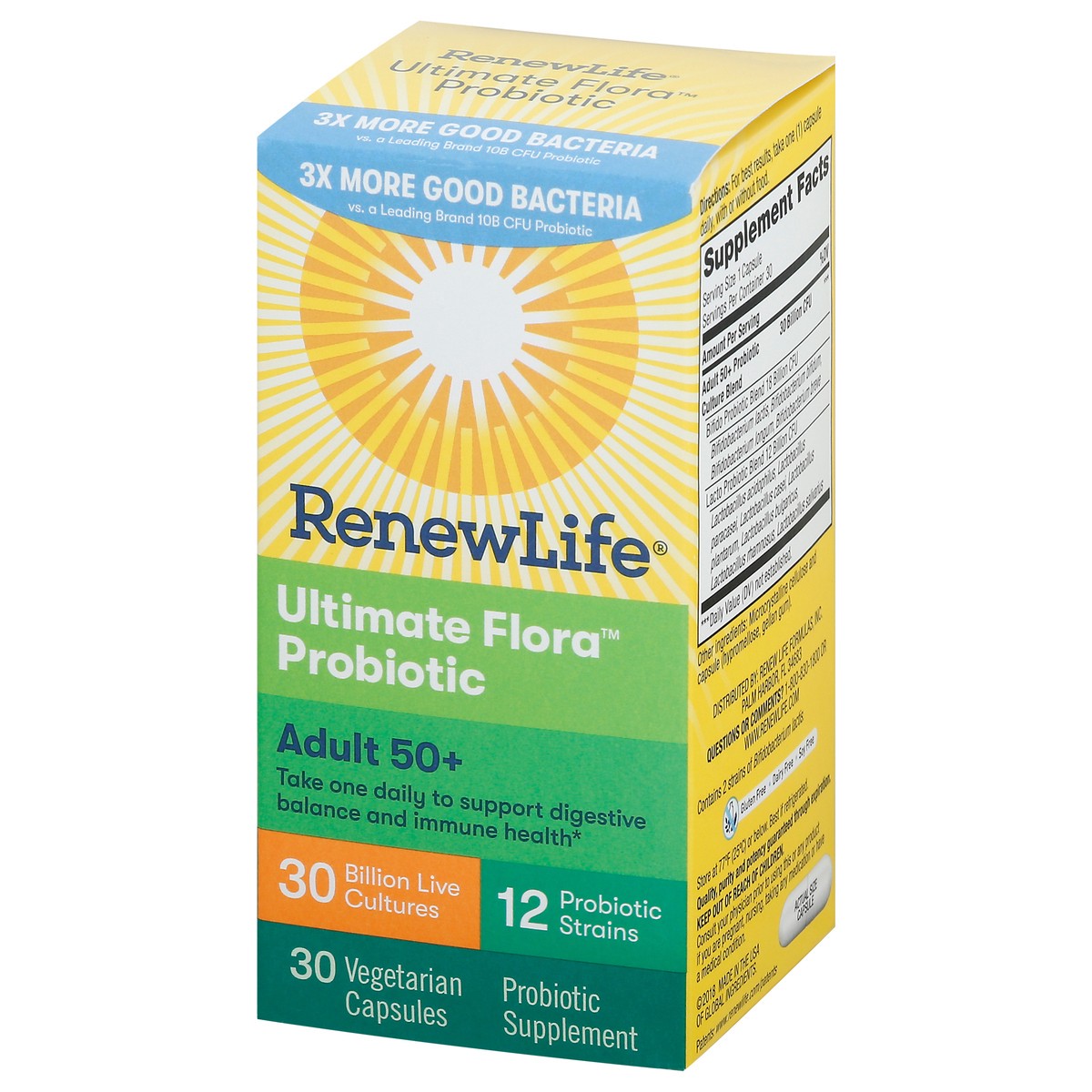 slide 3 of 14, Renew Life Ultimate Flora Capsules Adult 50+ Probiotic 30 capsules, 30 ct