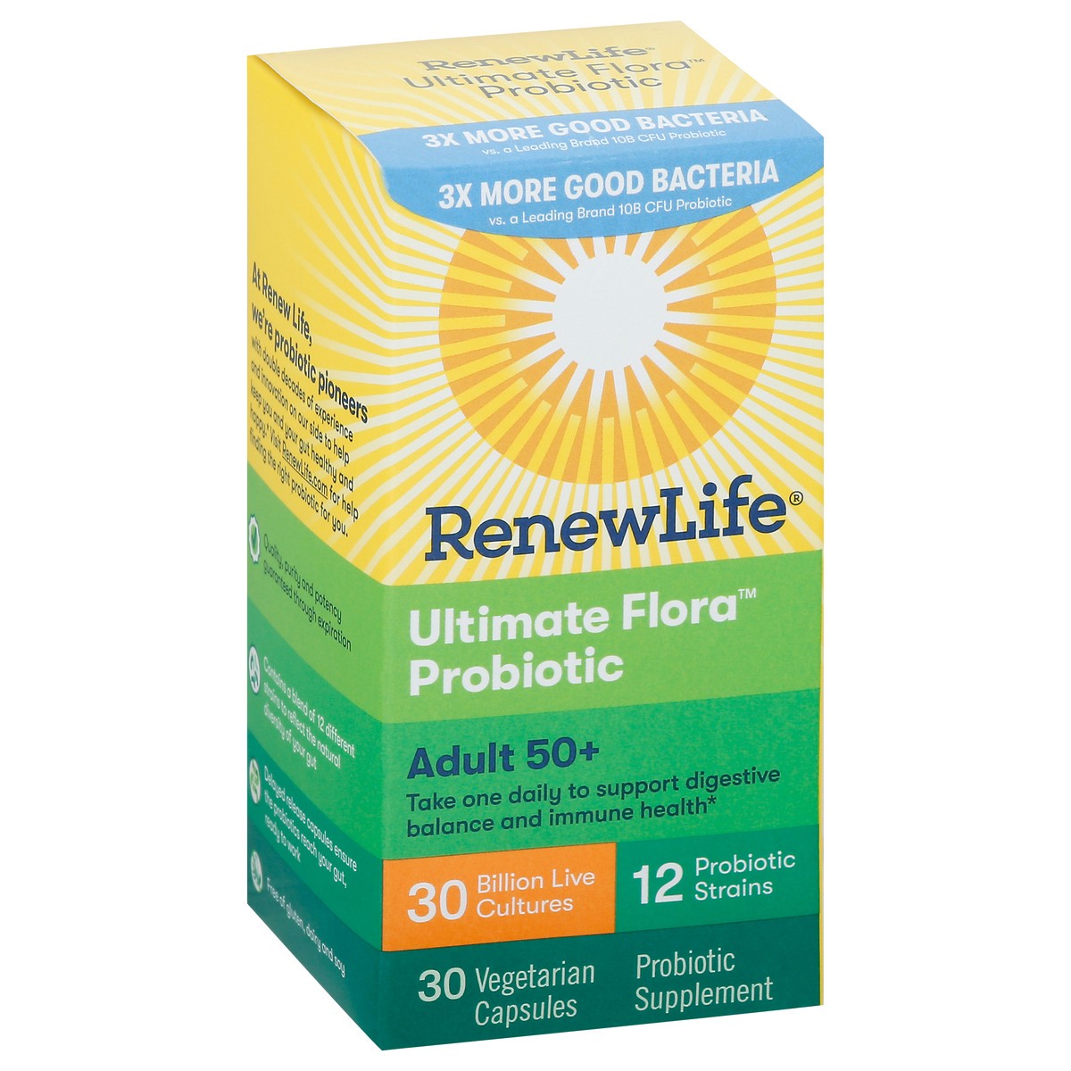 slide 12 of 14, Renew Life Ultimate Flora Capsules Adult 50+ Probiotic 30 capsules, 30 ct