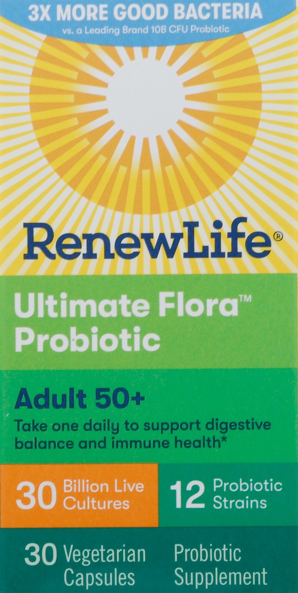 slide 9 of 14, Renew Life Ultimate Flora Capsules Adult 50+ Probiotic 30 capsules, 30 ct