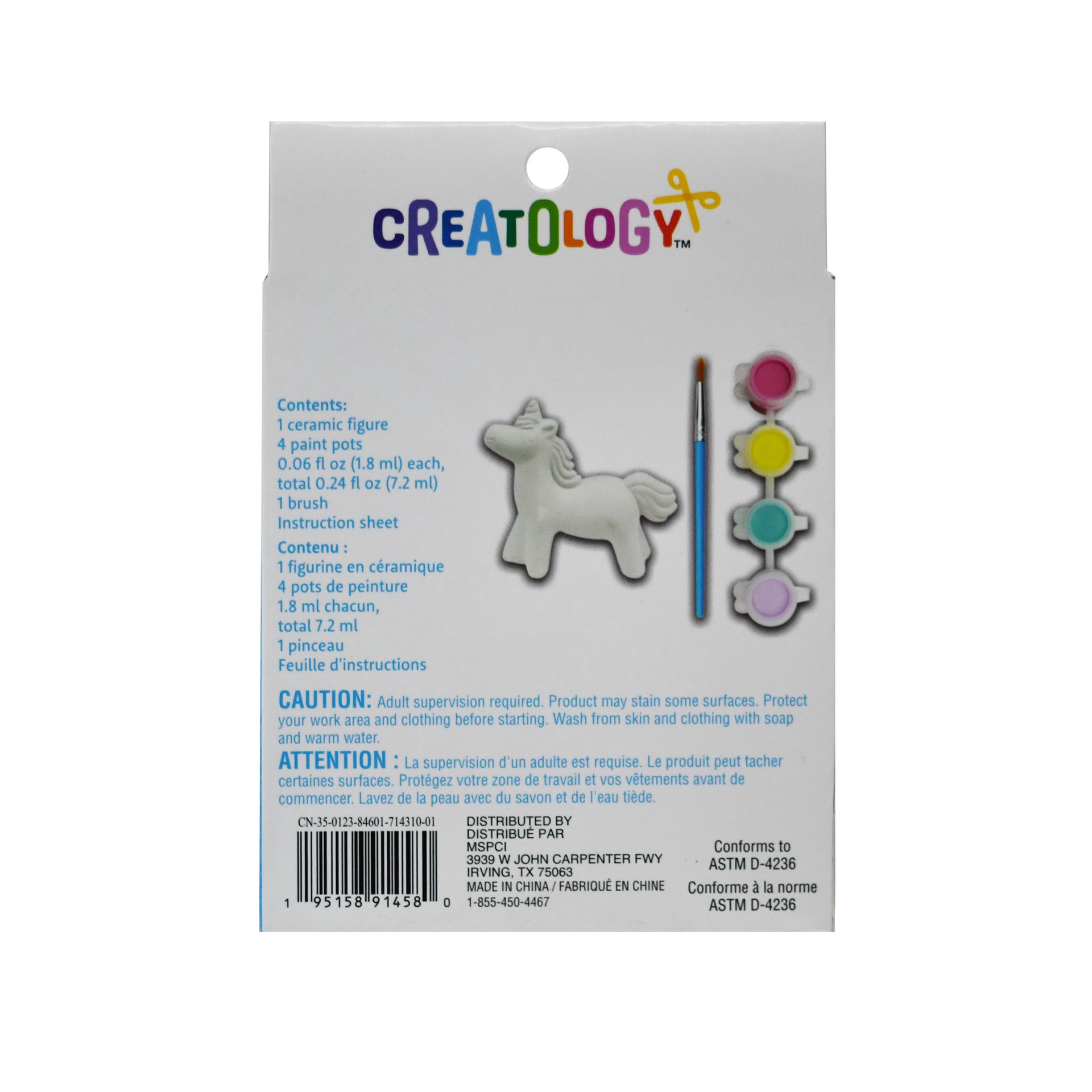 slide 3 of 3, Color Your Own 3d Ceramic Unicorn Kit By Creatology, 4.02 in x 2.05 in x 5.82 in
